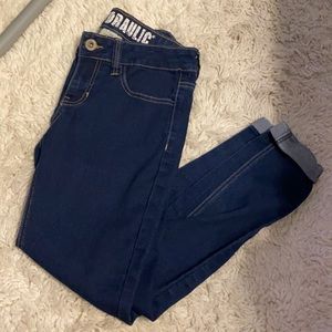 Dark wash cuffed jeans